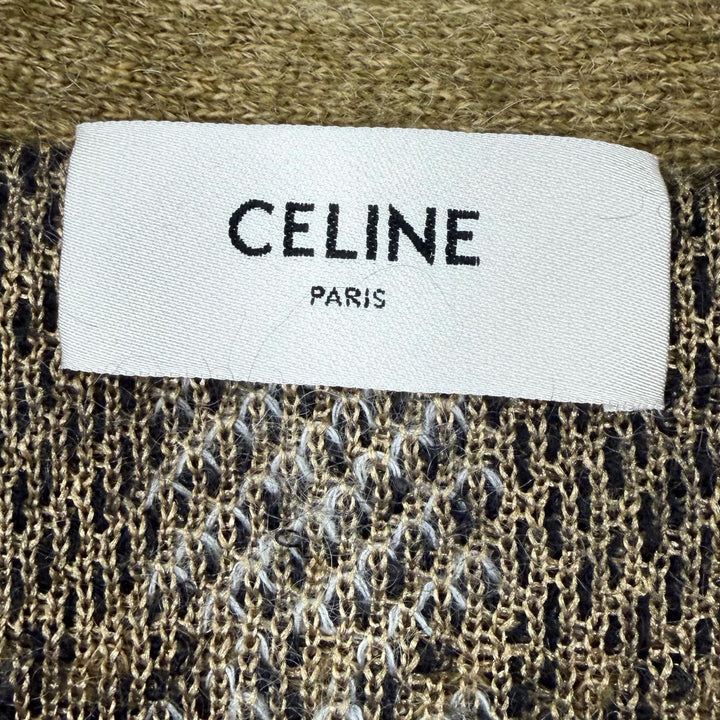 Excellent CELINE cardigan khaki mohair mens S 2A32J204L