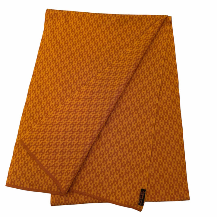 Excellent HERMES Scarf 90's SH pattern Orange silk Women