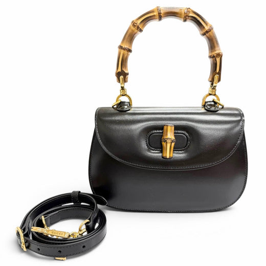 Pristine GUCCI Shoulder Bag Bamboo 1947 Small Top-handle 2-way leather 675797