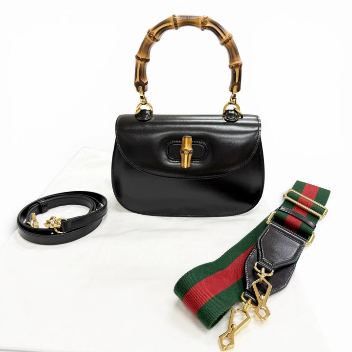 Pristine GUCCI Shoulder Bag Bamboo 1947 Small Top-handle 2-way leather 675797