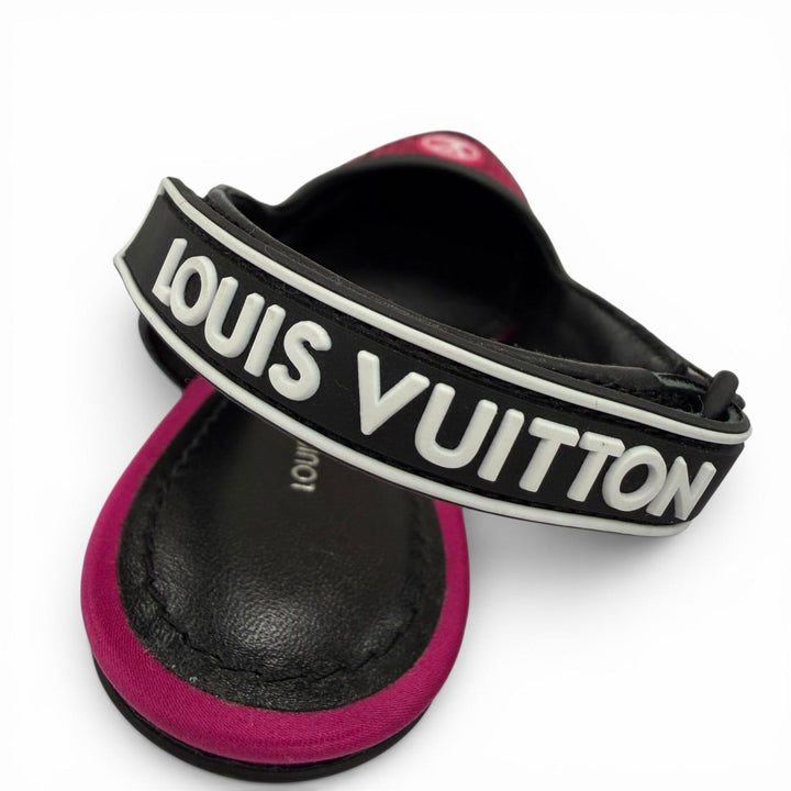 Great LOUIS VUITTON pumps HEELS Sequin LV Circle Logo Leather black Women 34