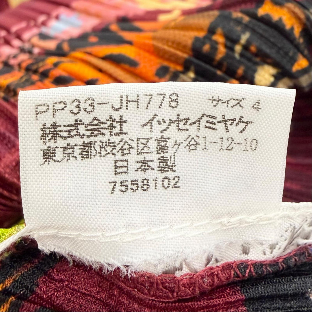 Excellent PLEATS PLEASE one piece Hawaiian Hibiscus High-Neck 4 PP33-JH778