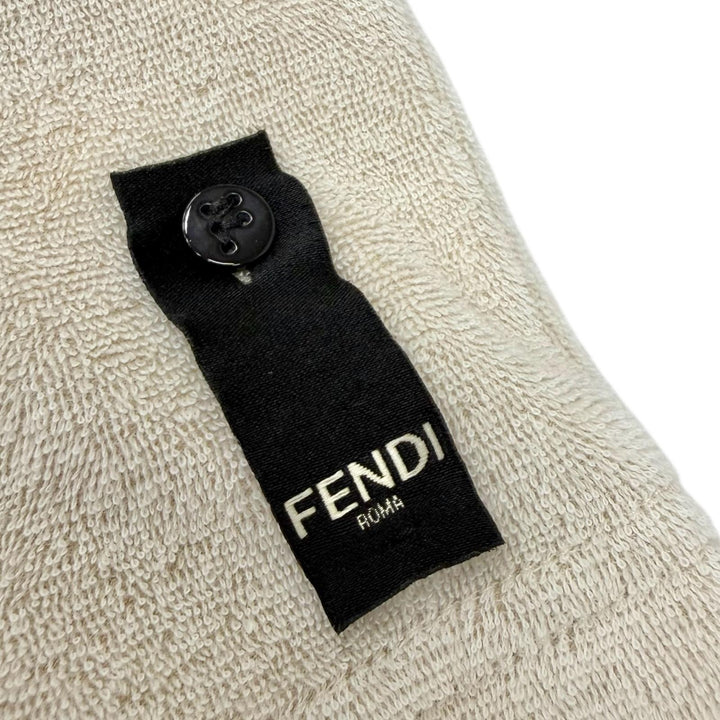 Excellent FENDI Short sleeve T-shirt Front logo, terry cloth beige cotton
