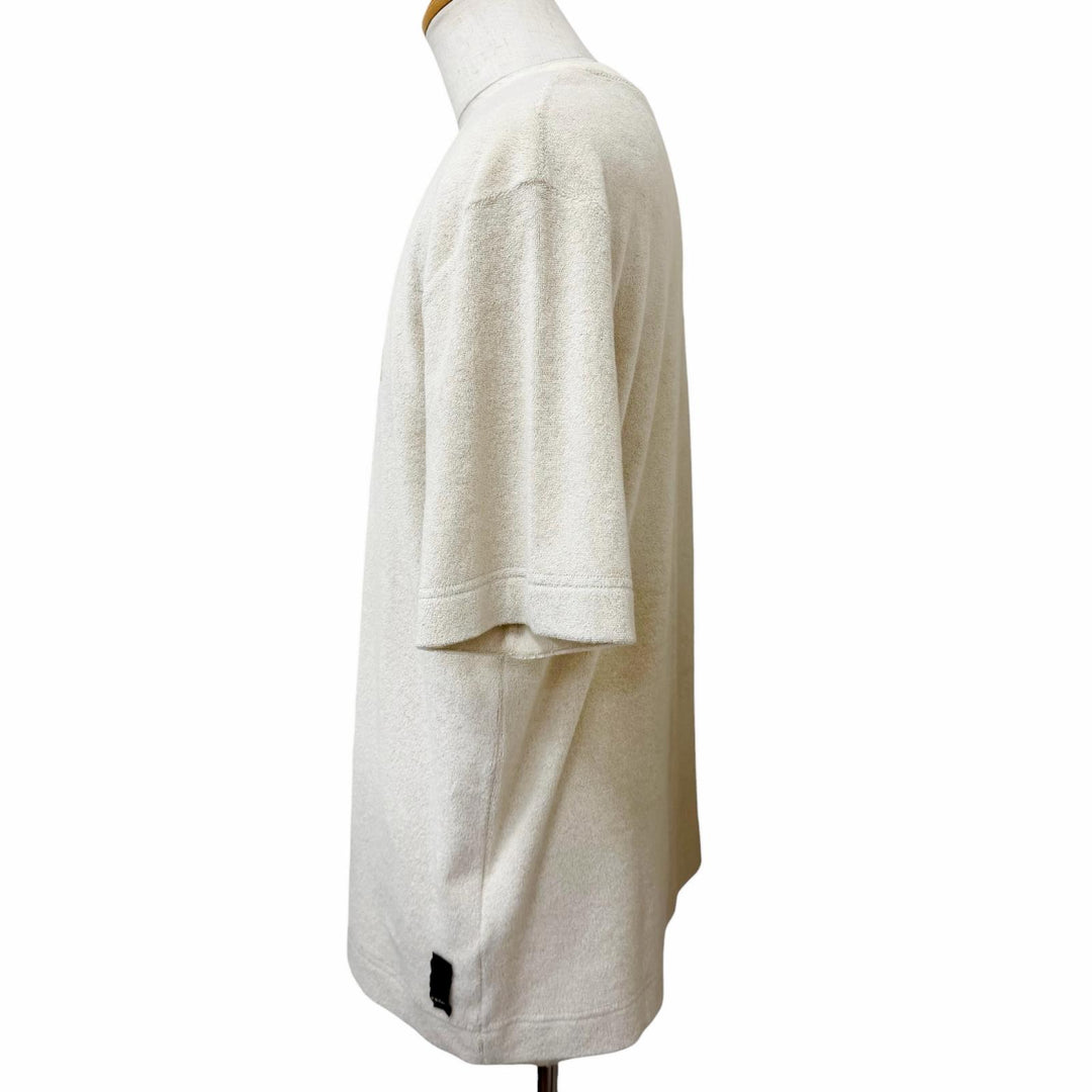 Excellent FENDI Short sleeve T-shirt Front logo, terry cloth beige cotton