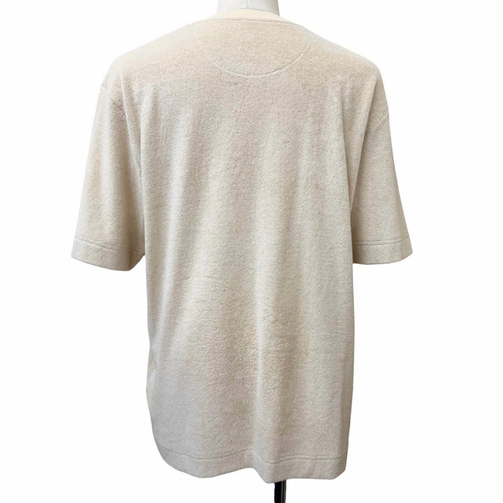 Excellent FENDI Short sleeve T-shirt Front logo, terry cloth beige cotton