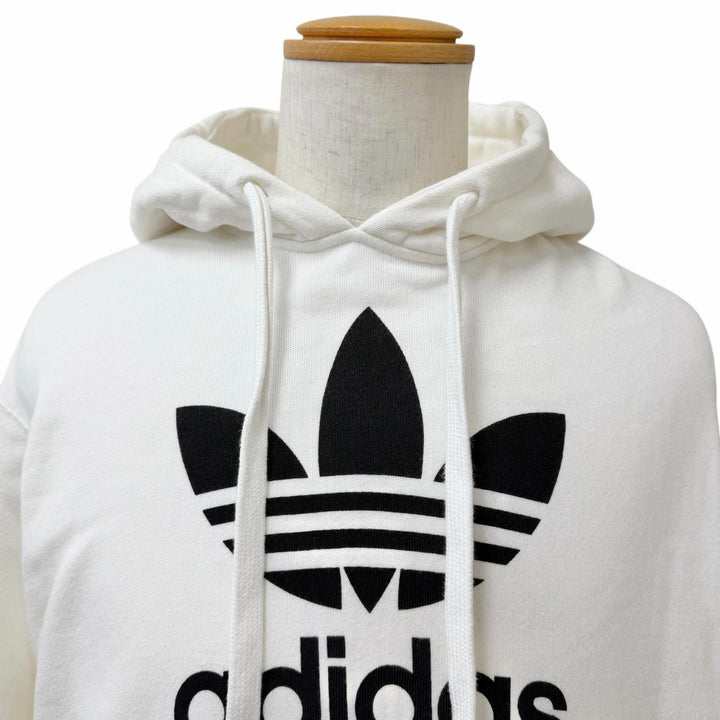 Great GUCCI adidas hoodie Trefoil logo print pullover white