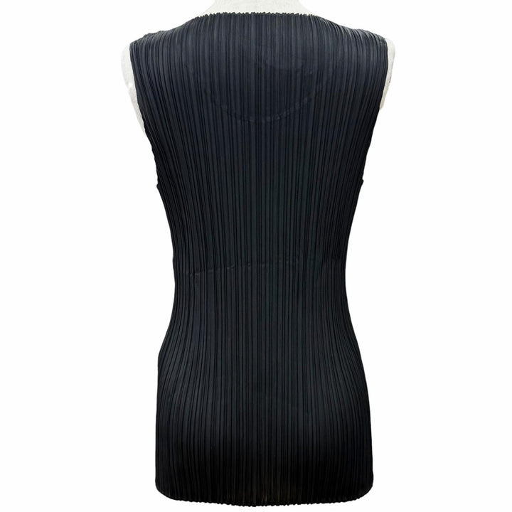 Excellent PLEATS PLEASE Tank top Sleeveless top T-shirt black Women 3 PP04-JK600