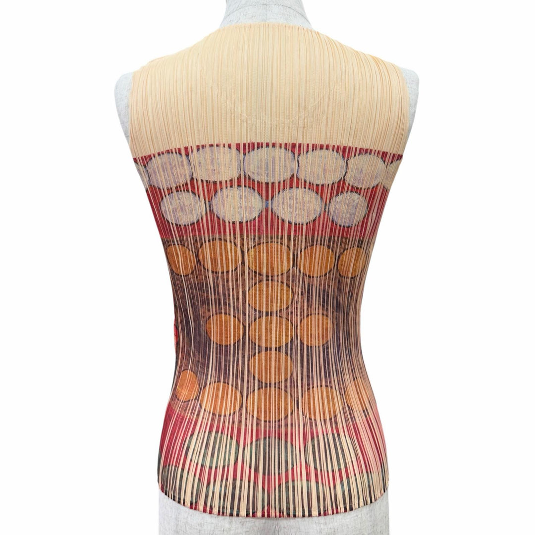 Excellent PLEATS PLEASE Tank top Floral print sleeveless top 3 PP83-JK228