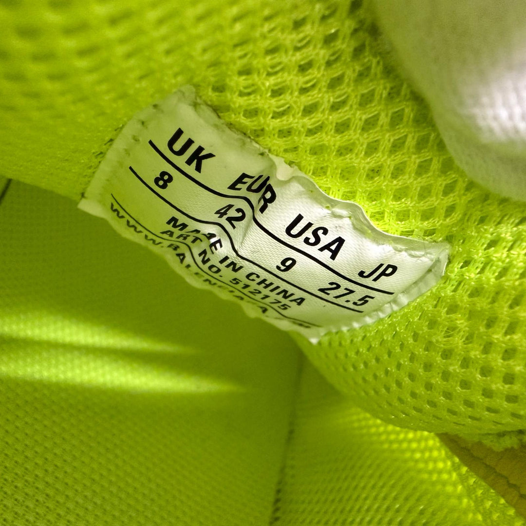 Great BALENCIAGA Low cut sneakers TRIPLE S Neon yellow mesh mens 27.5