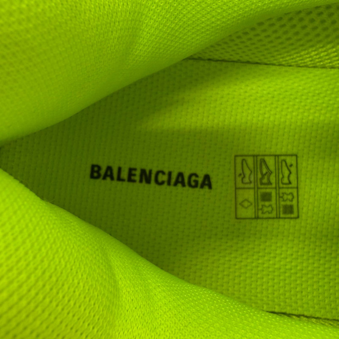 Great BALENCIAGA Low cut sneakers TRIPLE S Neon yellow mesh mens 27.5