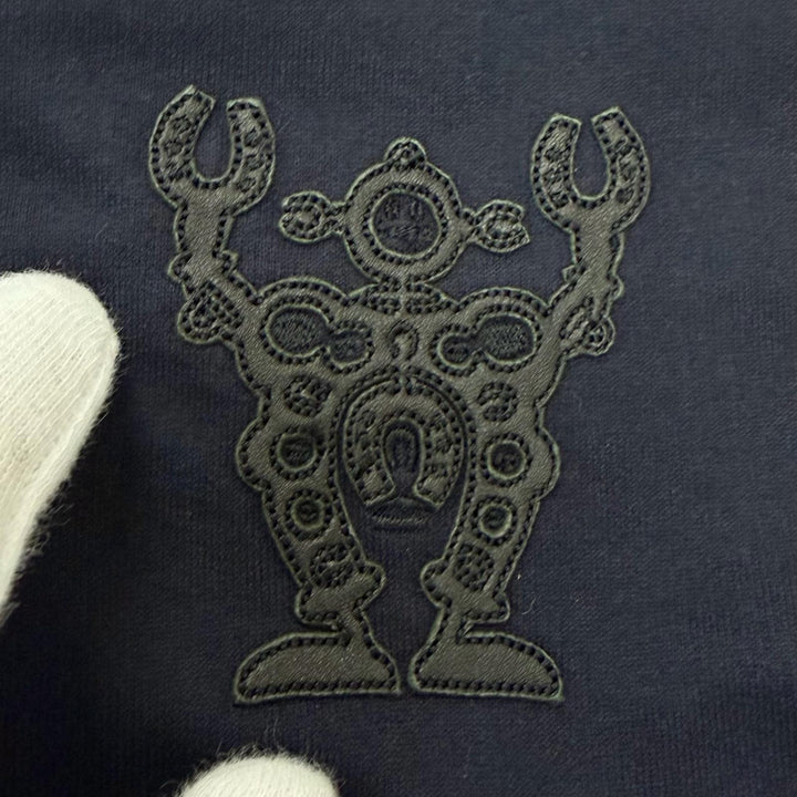 Great HERMES Short sleeve T-shirt Hello Mr.Farier Lamb Leather Patch