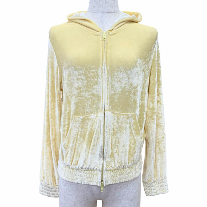 Pristine BALENCIAGA hoodie Back logo rhinestone fitted zip-up cropped S 753474