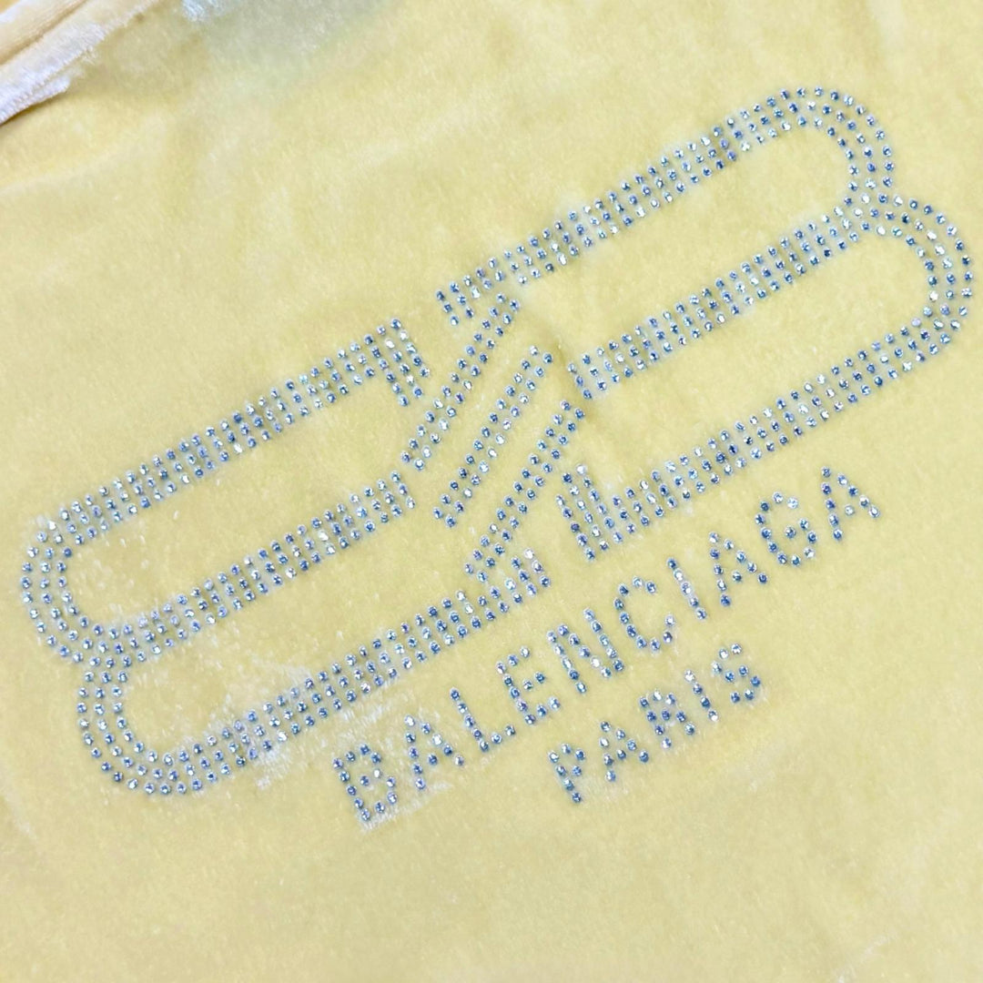 Pristine BALENCIAGA hoodie Back logo rhinestone fitted zip-up cropped S 753474