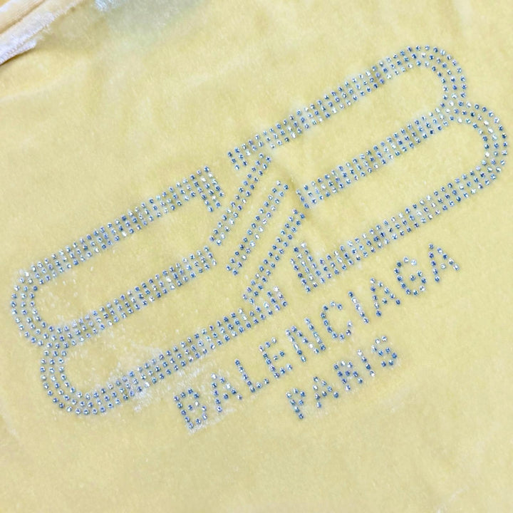 Pristine BALENCIAGA hoodie Back logo rhinestone fitted zip-up cropped S 753474