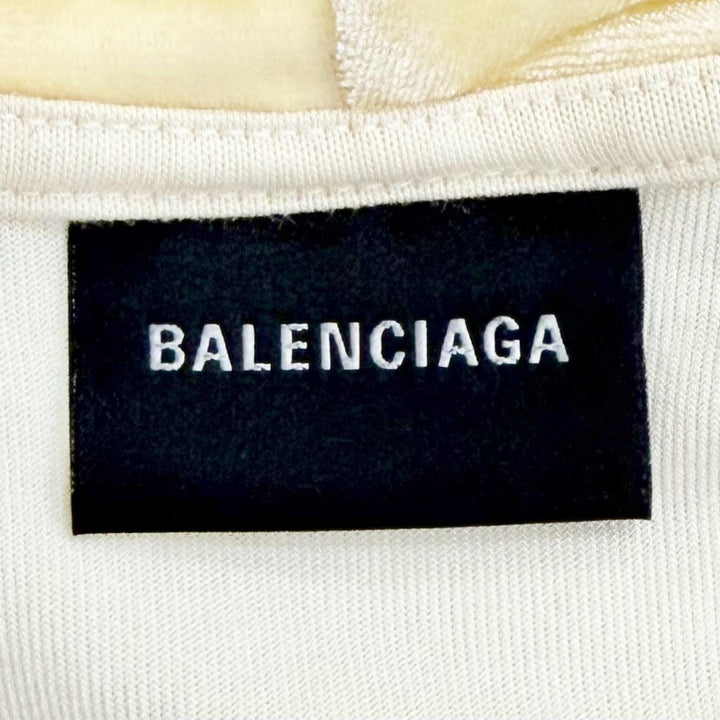 Pristine BALENCIAGA hoodie Back logo rhinestone fitted zip-up cropped S 753474