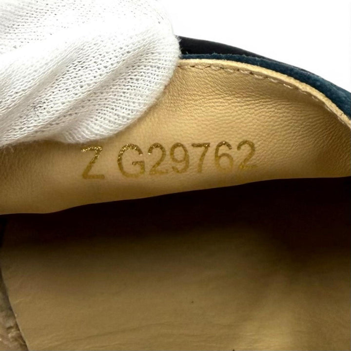Great CHANEL Slip-on COCO Mark Eco Pearl Suede Leather Espadrilles 35 G29762