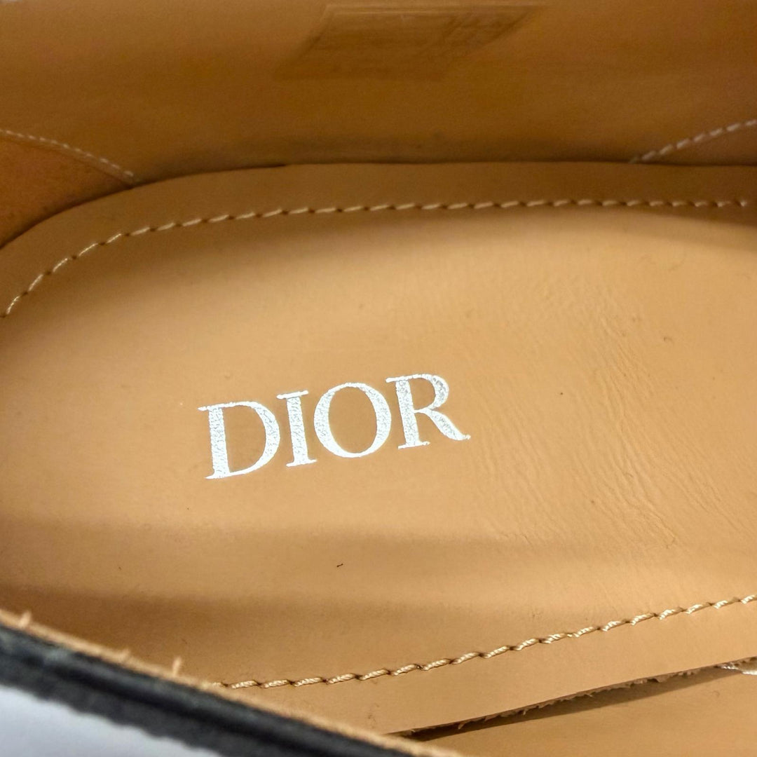 Pristine DIOR Dress shoes Timeless Oblique Derby Shoes black leather mens 41.5