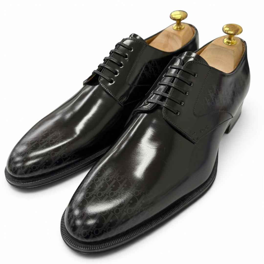 Pristine DIOR Dress shoes Timeless Oblique Derby Shoes black leather mens 41.5