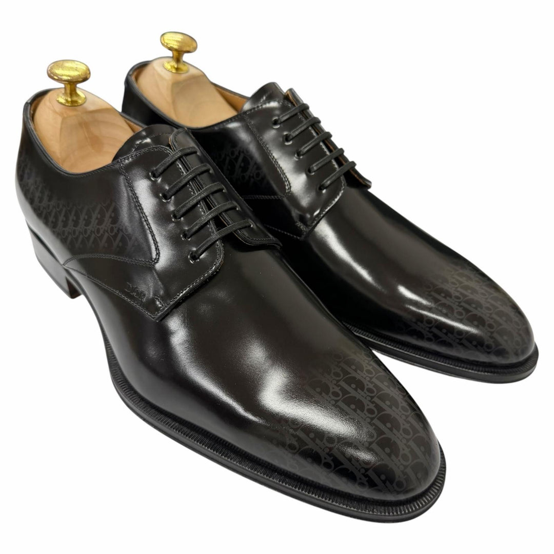 Pristine DIOR Dress shoes Timeless Oblique Derby Shoes black leather mens 41.5