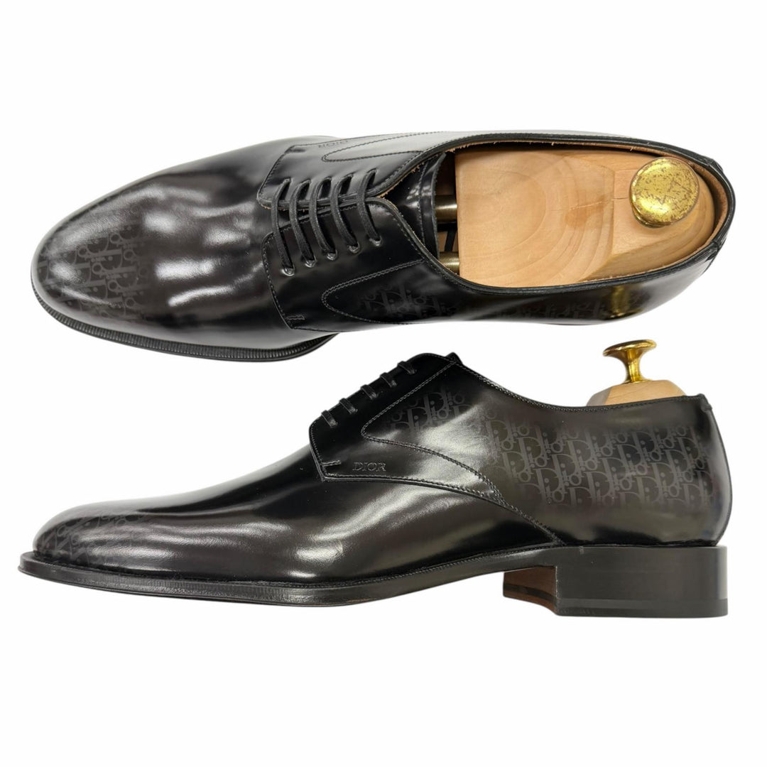 Pristine DIOR Dress shoes Timeless Oblique Derby Shoes black leather mens 41.5