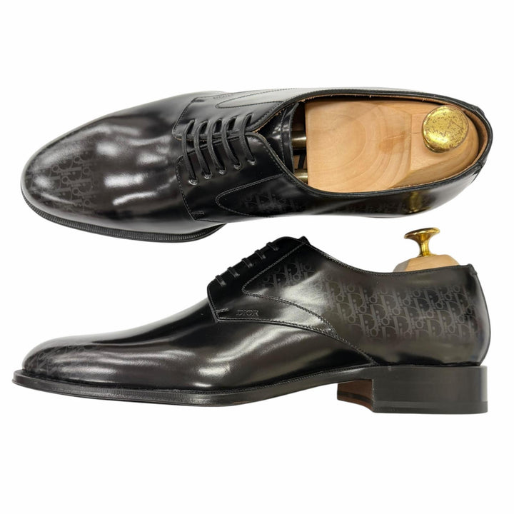 Pristine DIOR Dress shoes Timeless Oblique Derby Shoes black leather mens 41.5