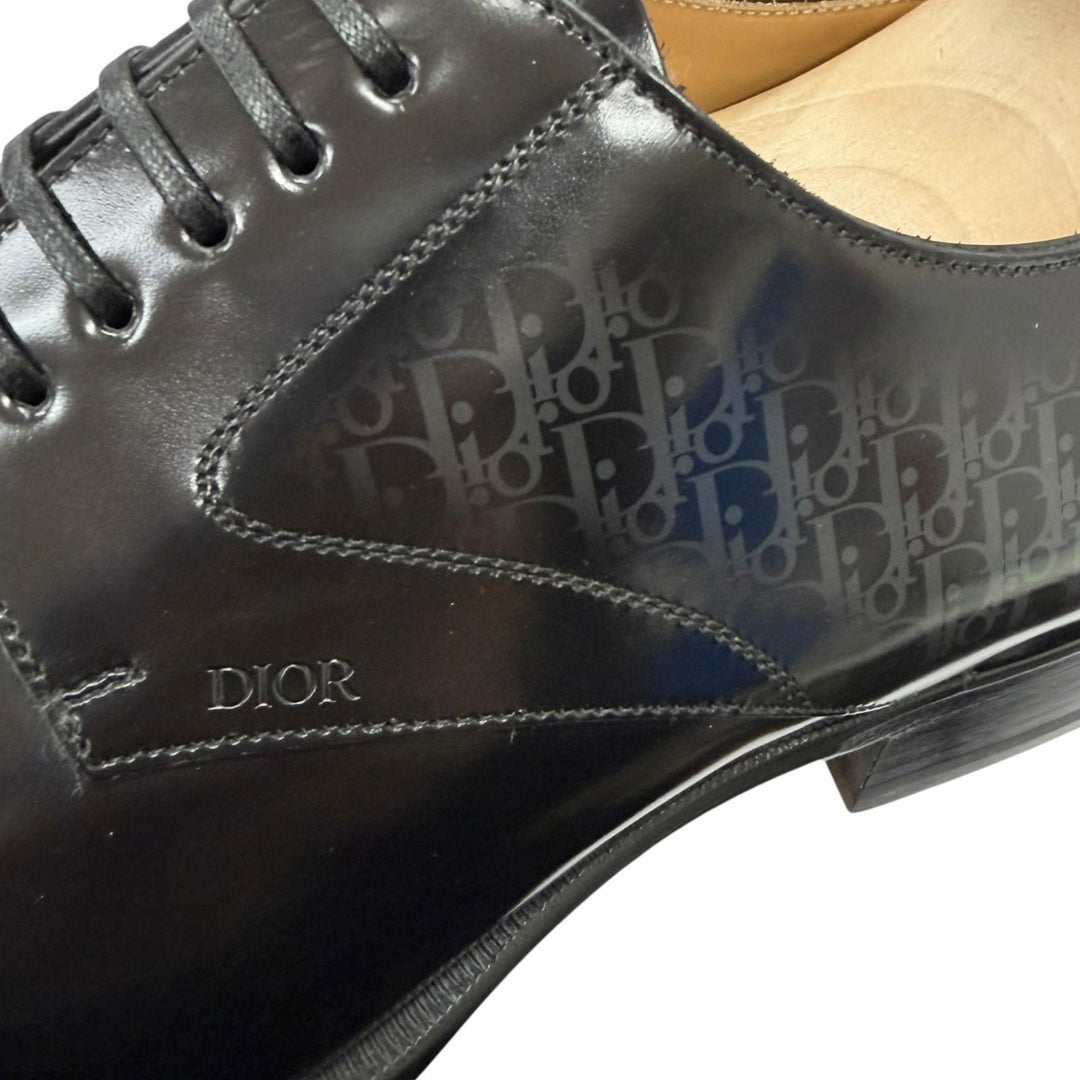 Pristine DIOR Dress shoes Timeless Oblique Derby Shoes black leather mens 41.5