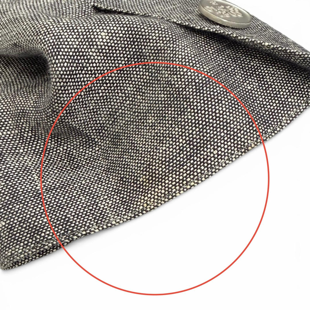 Great CHANEL COCO Mark Button Skirt Suit Two-Piece Set gray Women 38 98P P11161
