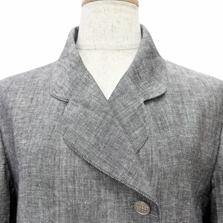Great CHANEL COCO Mark Button Skirt Suit Two-Piece Set gray Women 38 98P P11161