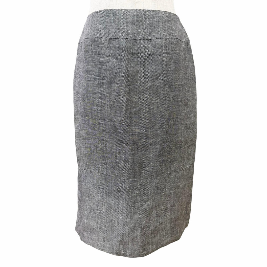 Great CHANEL COCO Mark Button Skirt Suit Two-Piece Set gray Women 38 98P P11161