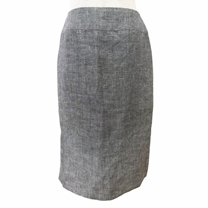 Great CHANEL COCO Mark Button Skirt Suit Two-Piece Set gray Women 38 98P P11161