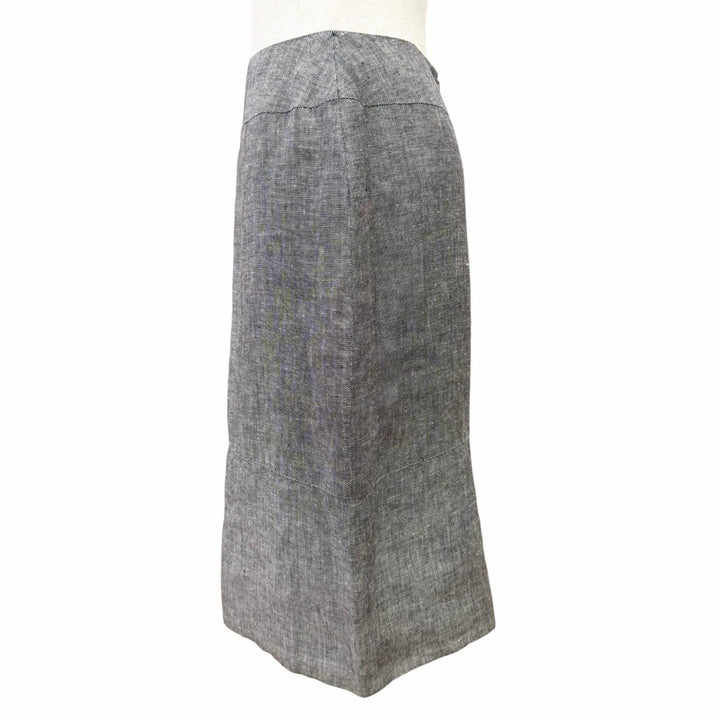 Great CHANEL COCO Mark Button Skirt Suit Two-Piece Set gray Women 38 98P P11161