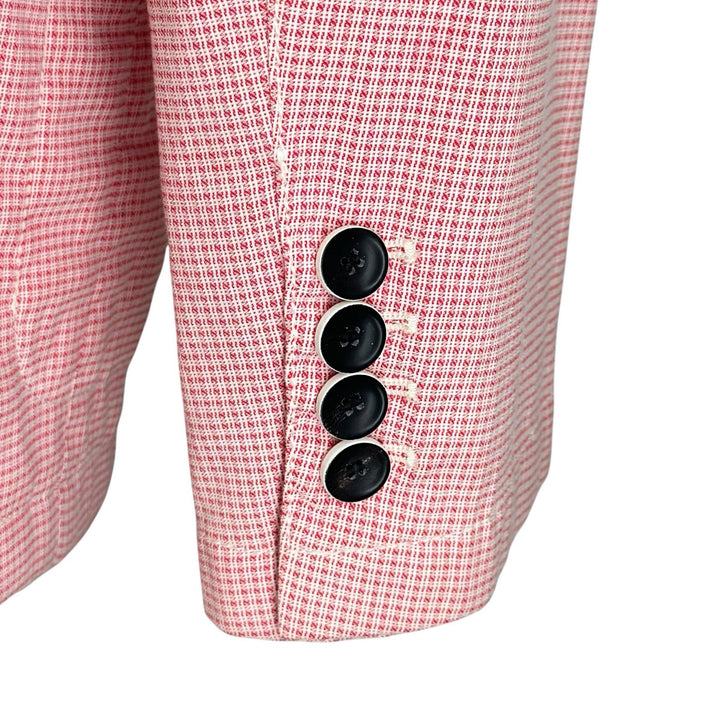 Pristine ARMANI COLLEZIONI tailored jacket Check Pattern Red mens EU 46