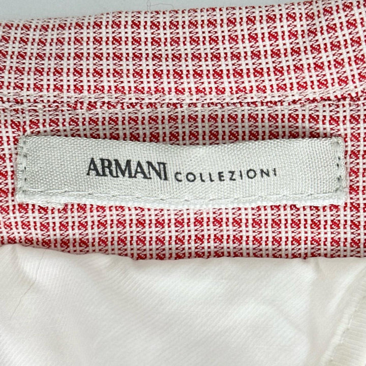 Pristine ARMANI COLLEZIONI tailored jacket Check Pattern Red mens EU 46