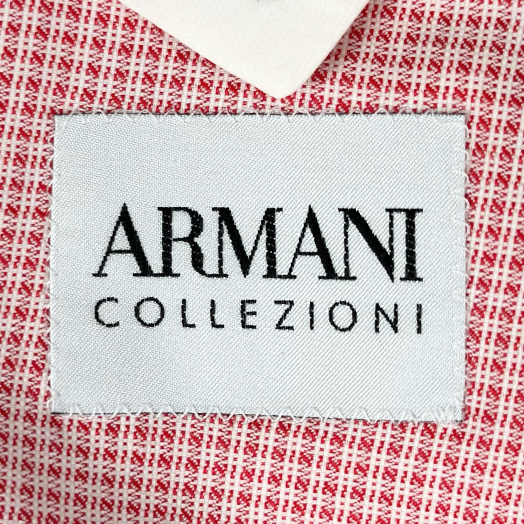 Pristine ARMANI COLLEZIONI tailored jacket Check Pattern Red mens EU 46
