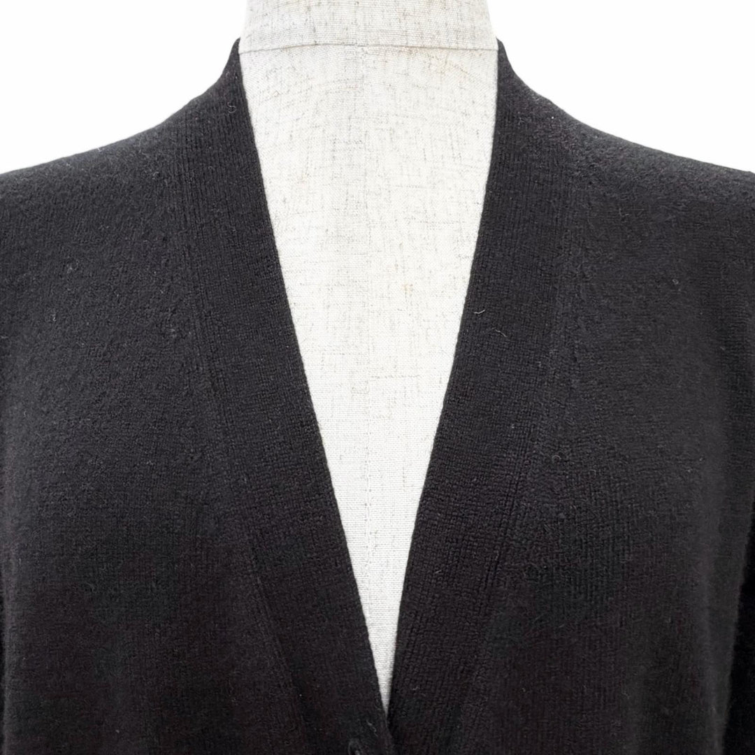 Excellent MIUMIU cardigan Gold button V-neck long sleeve knit black cashmere 38