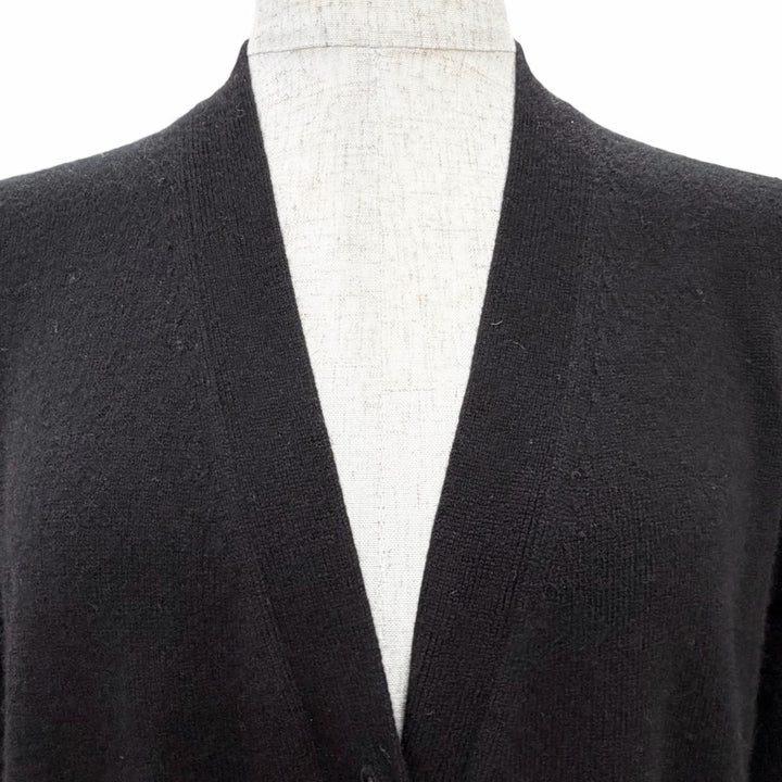 Excellent MIUMIU cardigan Gold button V-neck long sleeve knit black cashmere 38