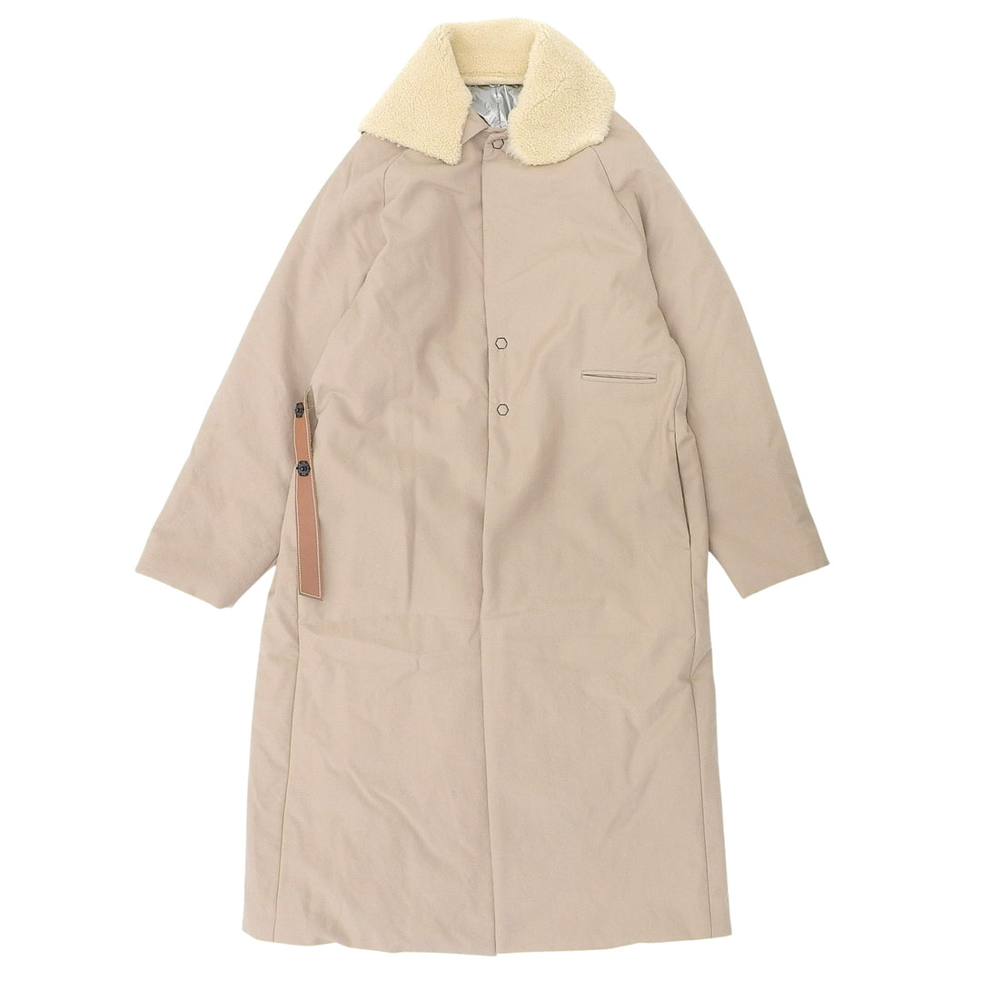 Excellent SUNSEA coat Boa-lined PrimaLoft Long beige wool mens 2