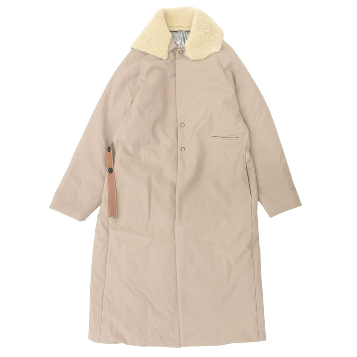 Excellent SUNSEA coat Boa-lined PrimaLoft Long beige wool mens 2
