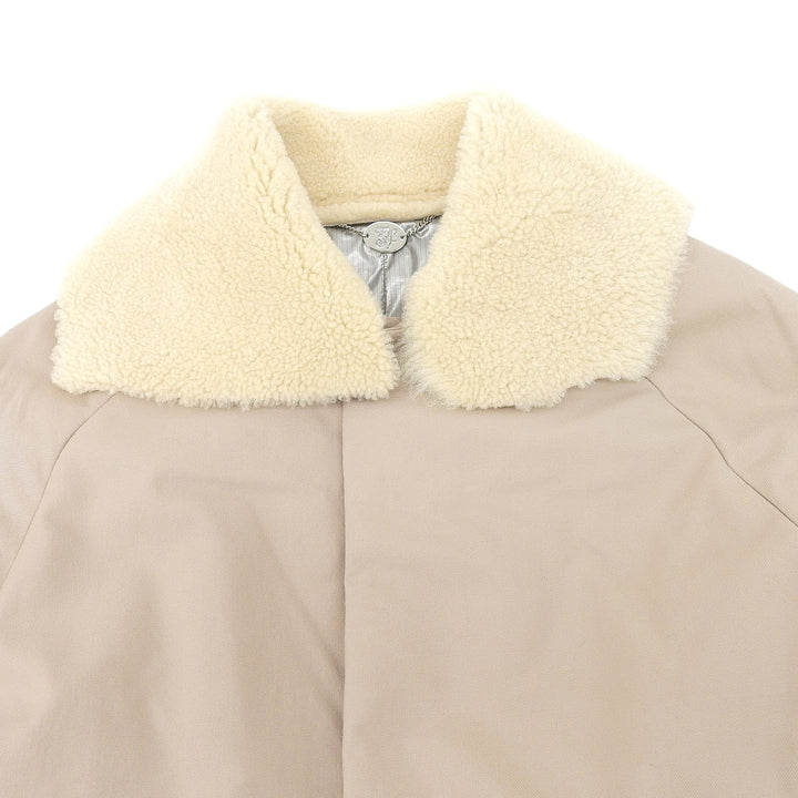 Excellent SUNSEA coat Boa-lined PrimaLoft Long beige wool mens 2