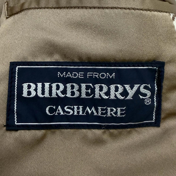 Great Burberrys coat Houndstooth pattern fly front Brown cashmere mens L