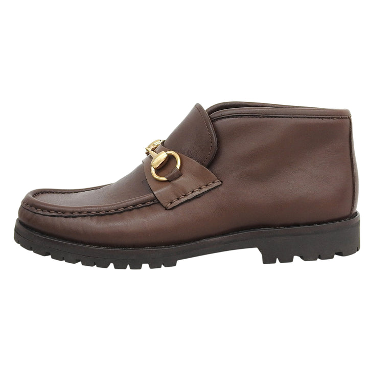 Discounted Excellent GUCCI boots Horsebit U-tip Chukka Brown leather Women 6.5