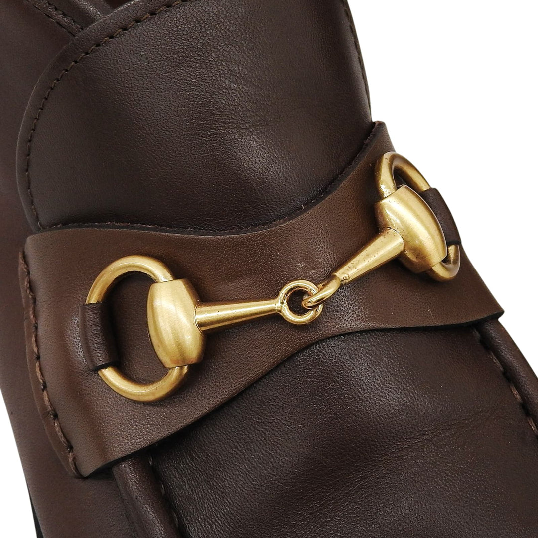 Discounted Excellent GUCCI boots Horsebit U-tip Chukka Brown leather Women 6.5
