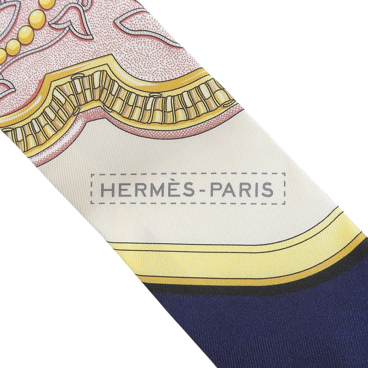 Pristine HERMES scarf Twilly Gran Apara beige silk Women