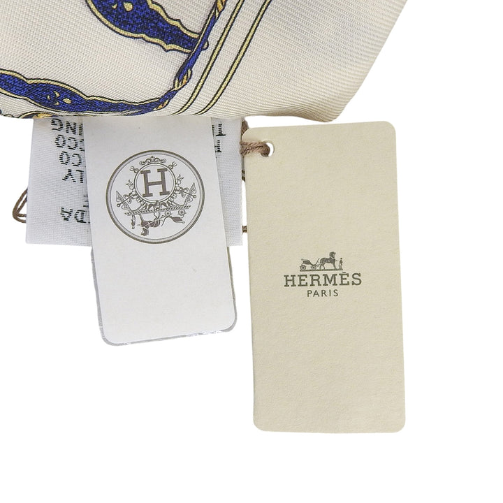 Pristine HERMES scarf Twilly Gran Apara beige silk Women