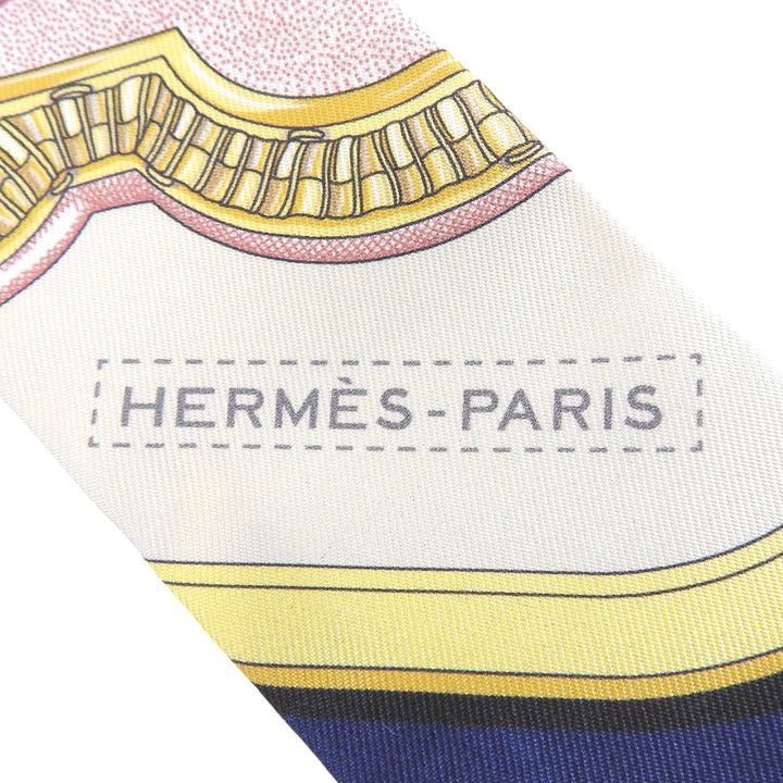 Pristine HERMES scarf Twilly Gran Apara beige silk Women