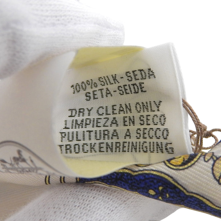 Pristine HERMES scarf Twilly Gran Apara beige silk Women