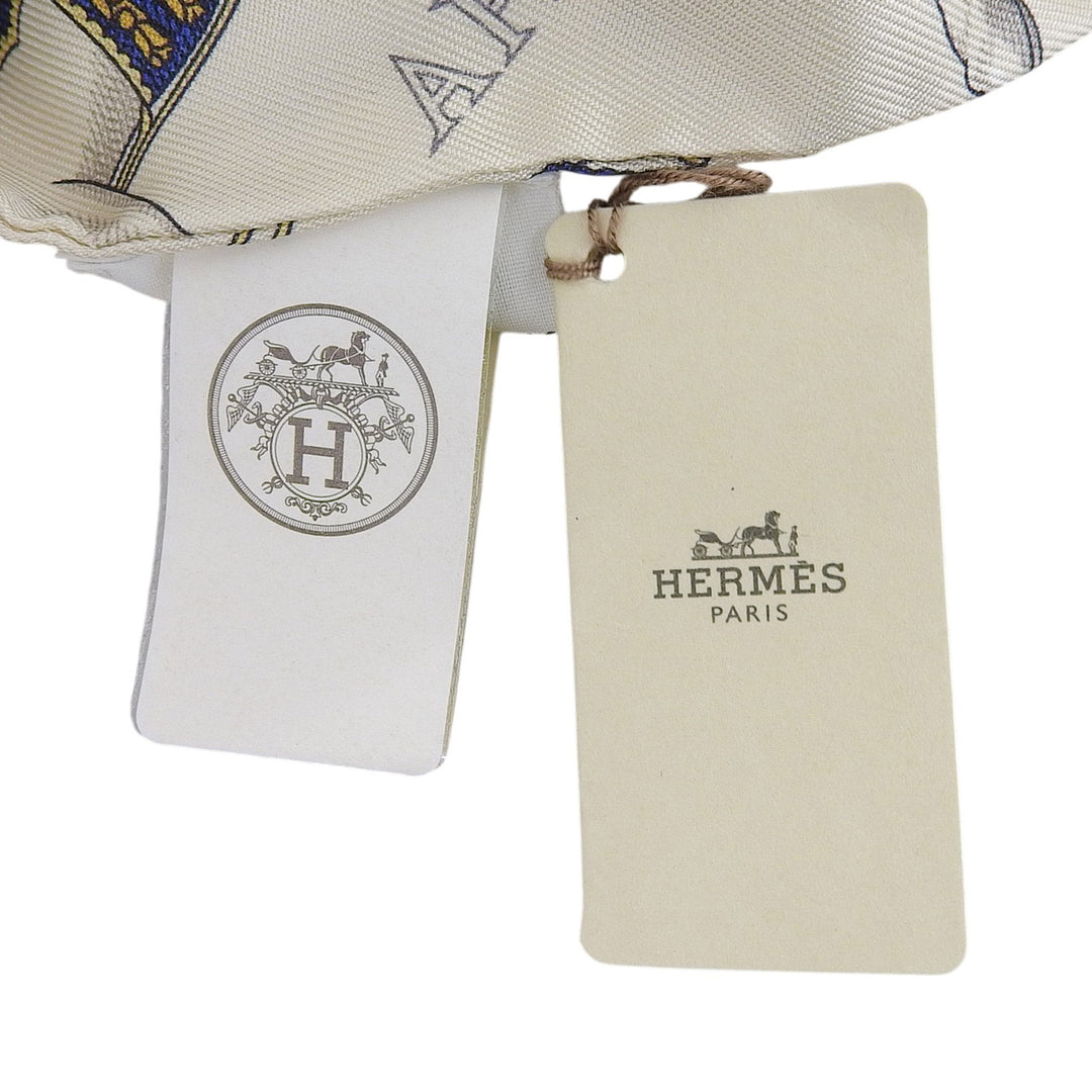 Pristine HERMES scarf Twilly Gran Apara beige silk Women