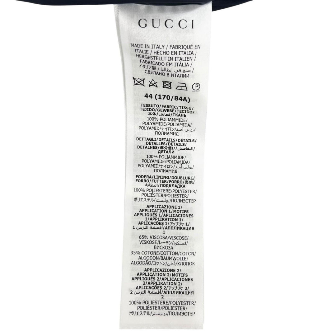 Pristine GUCCI Nylon jacket Jumbo GG Hooded Half-Zip Navy Nylon mens 44 685818