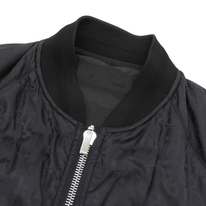 Excellent DIOR Jacket Oblique Reversible Bomber Dark navy Nylon 52 183C432A4462