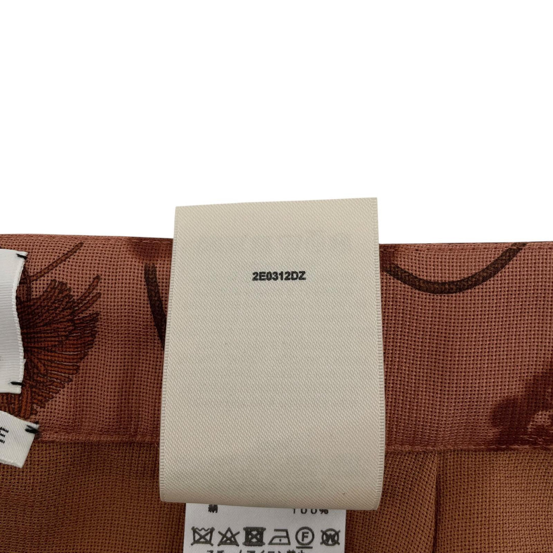 Excellent HERMES skirt Tassel Pattern Brown wool Women FR 36 2E0312DZ